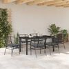 vidaXL Garten Essgruppe 7 pcs Schwarz Poly-Rattan