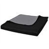 vidaXL Zweiseitige Tagesdecke Gesteppt Schwarz/Grau 230x260 cm