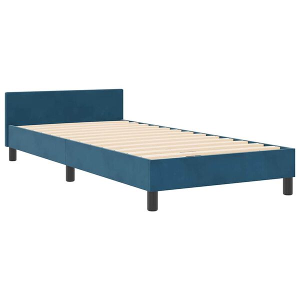 vidaXL Boxspringbett mit Kopfteil Dunkelblau 100 x 200 cm Samt