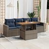 vidaXL 5-tlg. Garten-Sofagarnitur mit Kissen Grau Poly Rattan