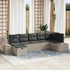 vidaXL Gartensofa-set mit Kissen 7 pcs Hellgrau Poly-Rattan
