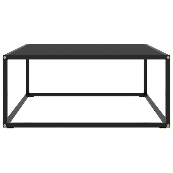 vidaXL Couchtisch Schwarz mit Schwarzem Glas 80x80x35 cm