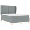 vidaXL Boxspringbett mit Matratze Hellgrau 190 x 140 cm Stoff