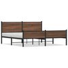 vidaXL Metallbett ohne Matratze Braun Eichen-Optik 180x200 cm