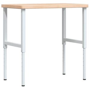 vidaXL Werkbank 100x60x(73-99,5) cm Massivholz Eiche Rechteckig
