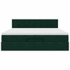 vidaXL Ottoman-Bett mit Matratzen & LEDs Dunkelgr&uuml;n 200x200 cm Samt
