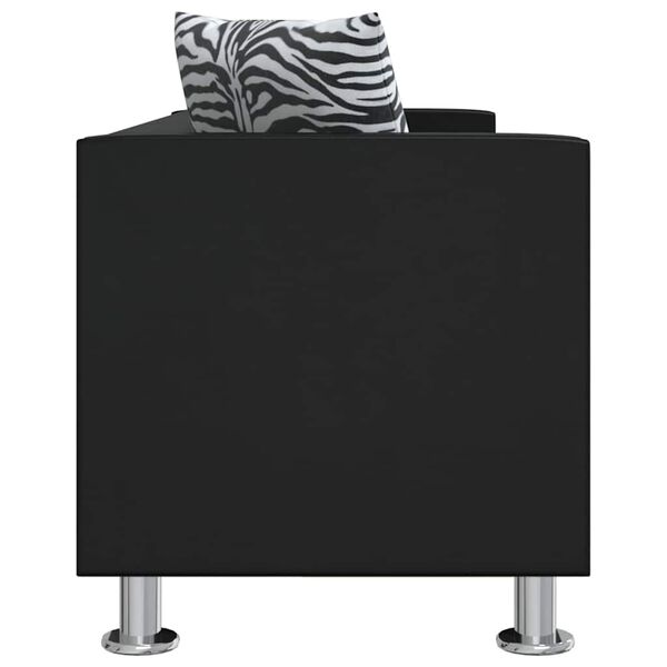 vidaXL Sofa 3-Sitzer Kunstleder Schwarz