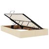 vidaXL Bett mit Stauraum und LED mit Matratze Creme 120 x 200 cm Stoff