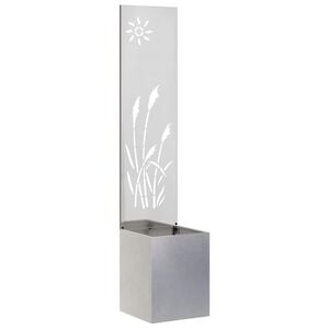vidaXL Garten Sichtschutz-Leinwand Silber 32 x 32 x 150 cm Edelstahl