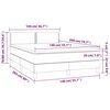 vidaXL Boxspringbett mit Matratze & LED Dunkelgrau 140x200 cm Samt