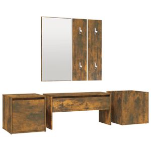vidaXL Garderoben-Set R&auml;uchereiche Holzwerkstoff