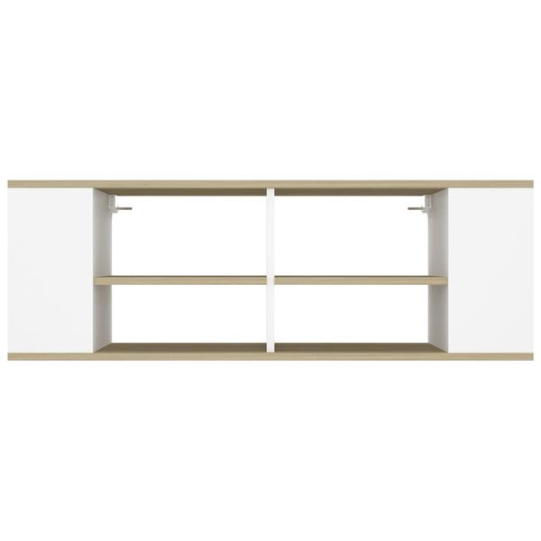 vidaXL TV-Wandschrank Wei&szlig; Sonoma-Eiche 102x35x35 cm Holzwerkstoff