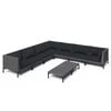 vidaXL 8-tlg. Garten-Lounge-Set mit Kissen Poly Rattan Dunkelgrau