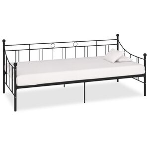vidaXL Tagesbett-Rahmen Schwarz Metall 90&times;200 cm