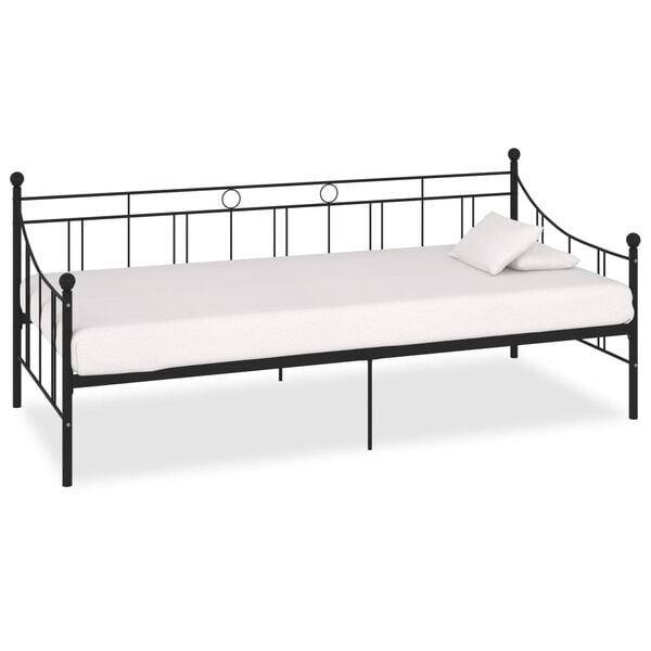 vidaXL Tagesbett-Rahmen Schwarz Metall 90&times;200 cm