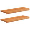 vidaXL Treppenstufen 2 stk. 80 x 25 x 2 cm Hellbraun Massivholz Buche