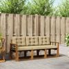 vidaXL Outdoor-Sofagarnitur mit Kissen 3 pcs Natur und Beige