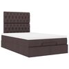 vidaXL Ottoman-Bett mit Matratze & LEDs Dunkelbraun 120x190 cm Stoff