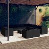 vidaXL 14-tlg. Garten-Lounge-Set mit Kissen Schwarz Poly Rattan