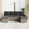 vidaXL Gartensofa-set mit Kissen 6 pcs Grau Poly Rattan