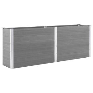 vidaXL Garten-Hochbeet 250 x 50 x 91 cm WPC Grau