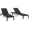 vidaXL Sonnenliege 3 stk. Poly-Rattan Schwarz