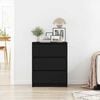 vidaXL Sideboard Schwarz Eichen-Optik 60x35x76 cm Holzwerkstoff