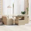 vidaXL Gartensofa-set mit Kissen 7 pcs Beige und Creme Poly-Rattan