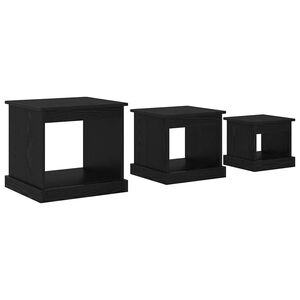 vidaXL Couchtisch 3 stk. Schwarz Eichen-Optik 48 x 45 x 45 cm