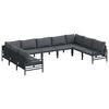 vidaXL Gartensofa-set 9 Stk. Schwarz Stahl