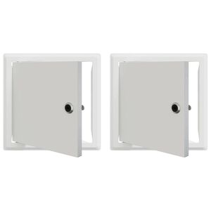 vidaXL Zugangsklappe 2 pcs Wei&szlig; 23 x 23 x 3 cm Stahl