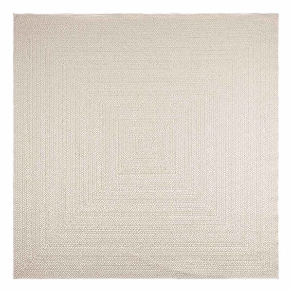 vidaXL Teppich ZIZUR Creme 240x240 cm Jute-Optik Indoor und Outdoor