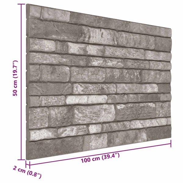 vidaXL Wandpaneele 10 pcs Dunkelgrau 100 x 50 cm EPS-Schaum