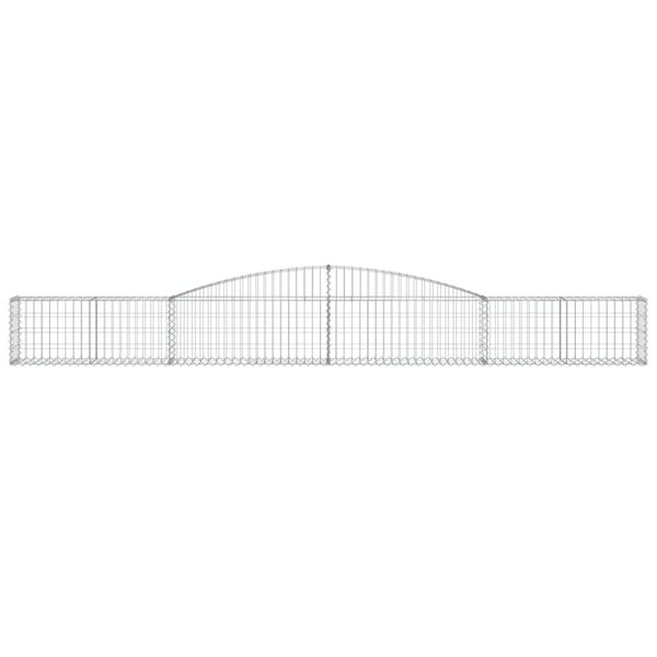 vidaXL Gabionen mit Hochbogen 15 Stk. 400x30x40/60 cm Verzinktes Eisen