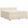vidaXL Boxspringbett mit Matratze Creme 200 x 200 cm Stoff