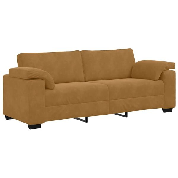 vidaXL 3-Sitzer-Sofa Braun 220x77x82 cm Samt
