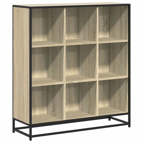 vidaXL B&uuml;cherregal Sonoma-Eiche 97,5x33x107,5 Holzwerkstoff und Metall
