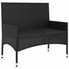 vidaXL 6-tlg. Garten-Lounge-Set mit Kissen Schwarz Poly Rattan