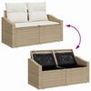 vidaXL Garten-Sofa-Set mit Kissen mit Speicher 8 pcs Beige und Creme