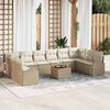 vidaXL Garten-Sofa-Set mit Kissen 11 pcs Beige Poly Rattan