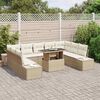 vidaXL Gartensofa-set mit Kissen 10 pcs Beige und Creme Poly-Rattan