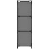 vidaXL Lagerschrank mit 3 Stoff-Schubladen Grau 34x34x101 cm Stahl