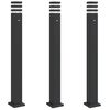 vidaXL Wegeleuchten mit Bewegungsmelder 3 Stk. Schwarz 110cm Aluminium