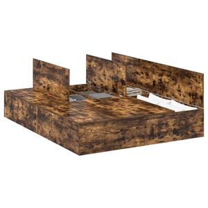 vidaXL Aufbewahrungsbettgestell Ger&auml;ucherte Eiche 150 x 200 cm