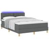 vidaXL LED Boxspringbett mit Matratze Dunkelgrau 160 x 200 cm Stoff