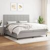 vidaXL Boxspringbett mit Matratze Hellgrau 200x200 cm Stoff