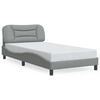 vidaXL Bettgestell ohne Matratze "Hvar" Hellgrau 100x190 cm Stoff