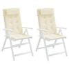 vidaXL Hochlehner-Auflagen 2 Stk. Creme Oxford-Gewebe