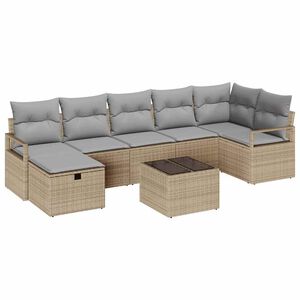 vidaXL Sofa Set mit Kissen 5 pcs Poly-Rattan