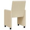 vidaXL Esszimmerst&uuml;hle mit Rollen 2 pcs Creme 57 x 66 x 94 cm Stoff